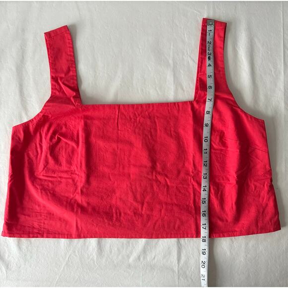 MONROW Poplin Tank in Fiery Coral Size XL - Picture 10 of 10